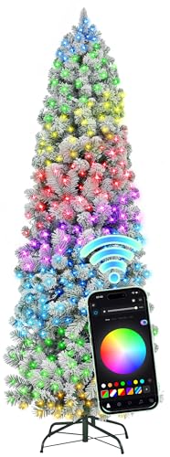 HOLLO STAR 6 ft Flocked Prelit Christmas Tree with 250