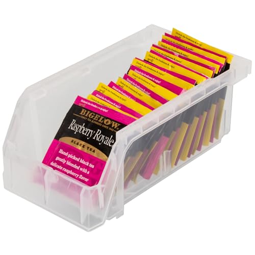 Image of ReadySpace Plastic Containers for Organizing and Storage Bins for Drawers, Desks, Office Organization, and Garage, Stackable Bins, Small (3 inch x 7 inch x 4 inch), 12-Pack, Clear