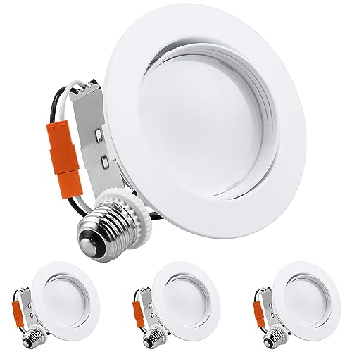 Torchstar 4 Inch Gimbal Led Recessed Light, Dimmable Led Recessed Downlight, Cri90+, 10W Directional Recessed Lighting, Adjustable Recessed Can Light, Ul & Es Listed, 3000K Warm White, Pack Of 4 #TOP22