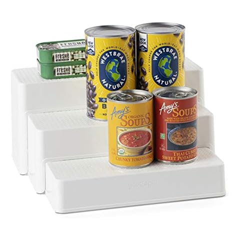 YouCopia ShelfSteps Tin Can Organiser, Adjustable 3-Shelf Pantry and Kitchen Cupboard Organiser Cover