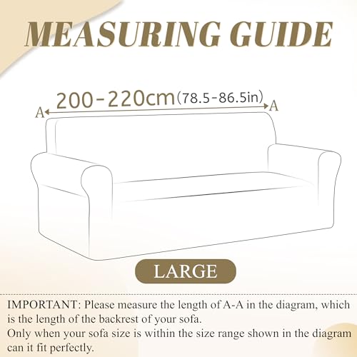 ALIECOM 100% Waterproof Couch Cover Stretch Jacquard Fabric Sofa Covers 3 Seater Universal Non Slip Elastic Sofa Slipcover 3 Seat Pet Dog Furniture Covers Protector (Large, Gray) - Image 3
