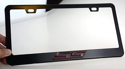 Miniatura 2 de 1 soporte de marco de matrícula de acero inoxidable SS para Chevy Camaro (negro rojo)
