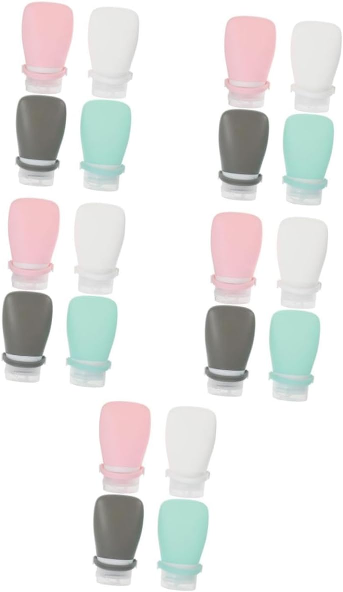 20pcs Condiment Squeeze Bottles Food-grade Silicone Sauce Dispenser for Ketchup Mustard Salad Dressing Portable Leak Containers Transparent Milky