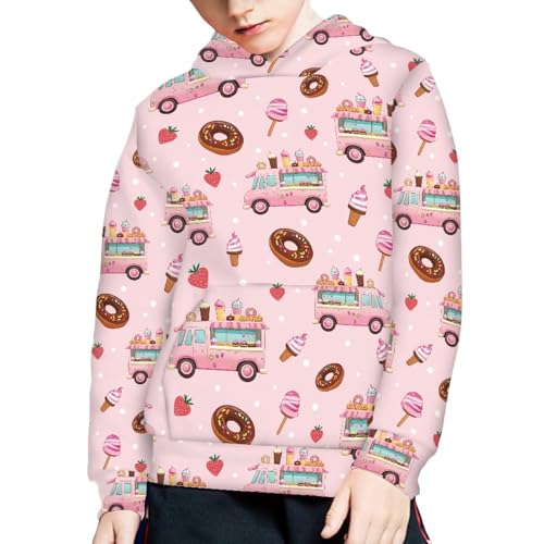 Image of Coloranimal Unisex Girls and Boys Long Sleeve Hoodies Hoody Athletic Pullover Sweatshirts Tops Age 6-16year