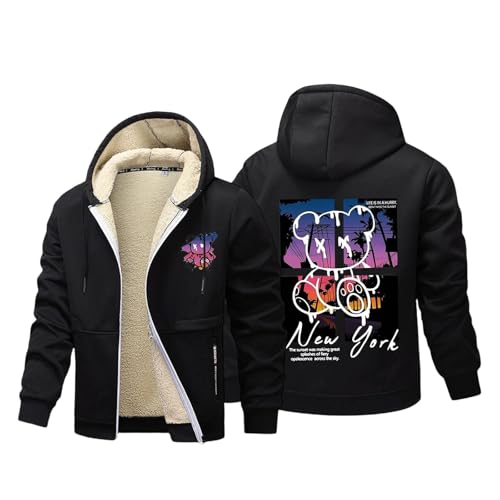 RUMAOZIA Sudadera con capucha para hombre con estampado de oso,