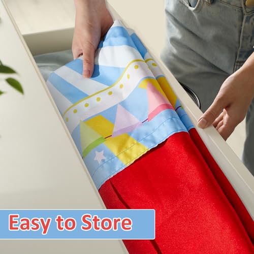 image for gisgfim Doorway Puppet Theater with 2 Adjustable Rods 31x67 In Blue Re