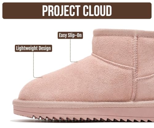 Image of Project Cloud Girls 100% Genuine Leather Non Slip Fur Lined Ankle Boots | Water Resistant Lightweight Memory Foam Insole Cozy Fall Shoes for Boys & Girls Kids Footwear Outdoor Everyday Kids Boots