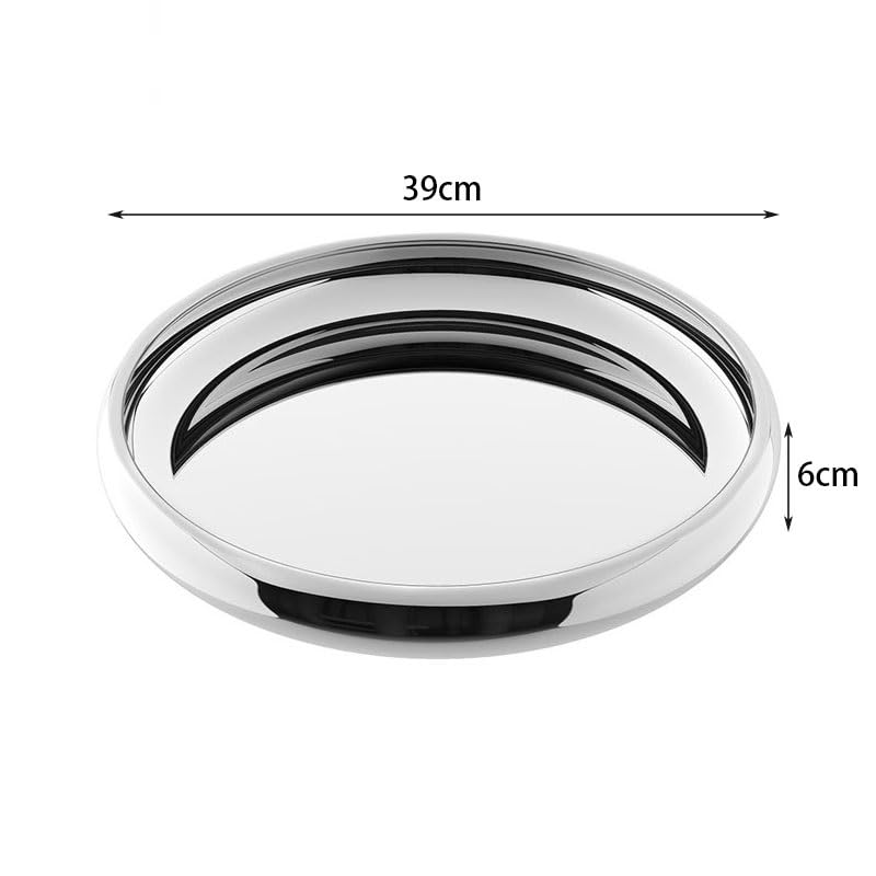 eexbz Tray Stainless Steel Dining Tray Light Luxury Western Food Tray Round Cup Kettle Storage Tray Fruit Tray Serving Trays