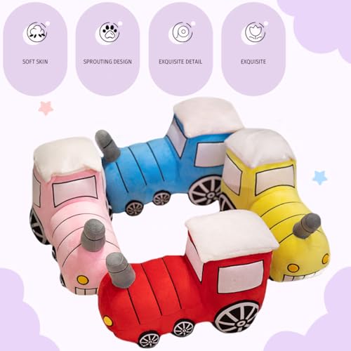 Image of ELAINREN Simulation Red Train Stuffed Pillow Cuddly Plush Locomotive Pillow Soft Plushie Choo-Choo Excellent Gifts /13.7Inch