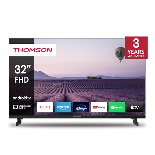 THOMSON 32 Pouces (80 cm) LED Full HD Smart Android TV, Google Assistant, Wi-FI, Dolby Digital, Bluetooth, Triple-Tuner (Câble-Satellite-Antenne), HDMI, CI, A Panneau – 32FA2S13
