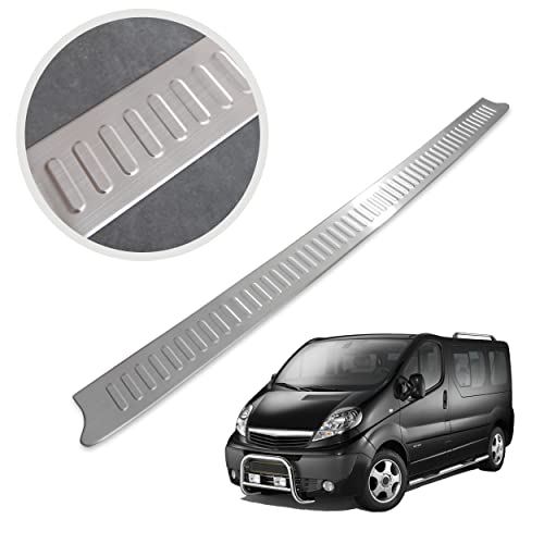 CHROMEMASTER | Protection de Pare-Chocs arrière | Compatible avec Opel Vivaro 2001-2014 | Acier INOX brossé, Argent Mat | Protection de seuil de Coffre pour...