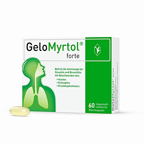 GeloMyrtol forte 60 St, pflanzlicher Schleimlöser bei akuten Atemwegsinfekten mit Husten, Schnupfen und Druckkopfschmerz (Symptome der Sinusitis & Bronchitis)