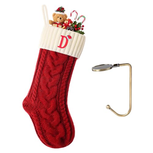 Initial Christmas Stockings,Monogram Letter Stocking Knit Family Stockings