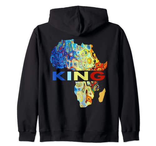 Africano Rey Hombres Abstracto Arte Sudadera con Capucha