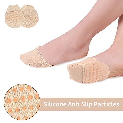Image of 2 Pairs Metatarsal Pads Ball of Foot Cushions Honeycomb Fabric Forefoot Pads for Women High Heels Shoes Foot Pads Invisible Soft Toe Pads Reusable Sock Cushions Pads for Pain Relief Men
