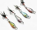 elbfang©️ 4 Barschzocker Set | Mini Pilker Barsch Köder | Vertikal Angelköder | Jig Spinner Wobbler Spinjig