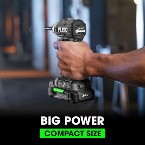 Image of FLEX 24V Brushless Cordless 1 /4-Inch Hex Compact Impact Driver Self-Tapping Screw Mode Kit with 2.5Ah Lithium Battery and 160W Fast Charger - FX1331-1A