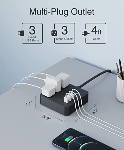 Smart Plug Power Strip + Mini Smart Plug, Wifi Socket Compatible With Alexa And Google Home #TOP3