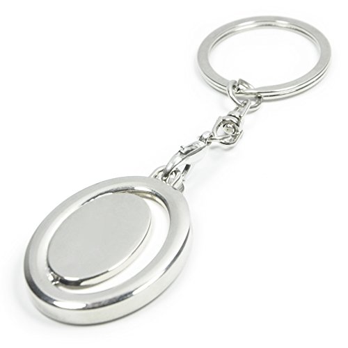 Elechobby Photo Keychain Keyring Picture Frames Commemorative Keychains (Silver Oval) #TOP2