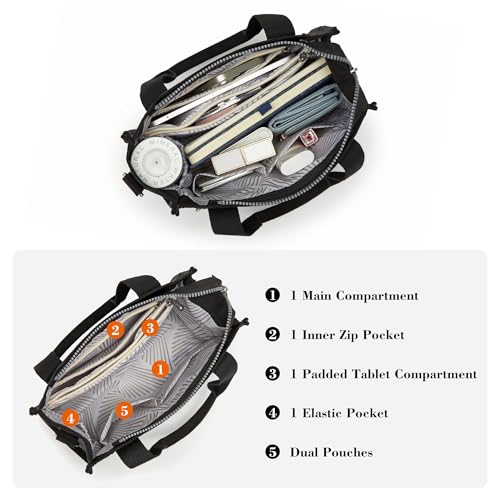 AOCINA Small Tote Bag for Women with Zipper Satchel Bags Crossbody Tote Purse Shoulder Handbags for Work Nurse College Gift4