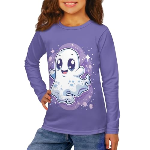 Image of Girls Long Sleeve Shirts Casual Crewneck Soft T-shirts for Girls 3-16 Years Old