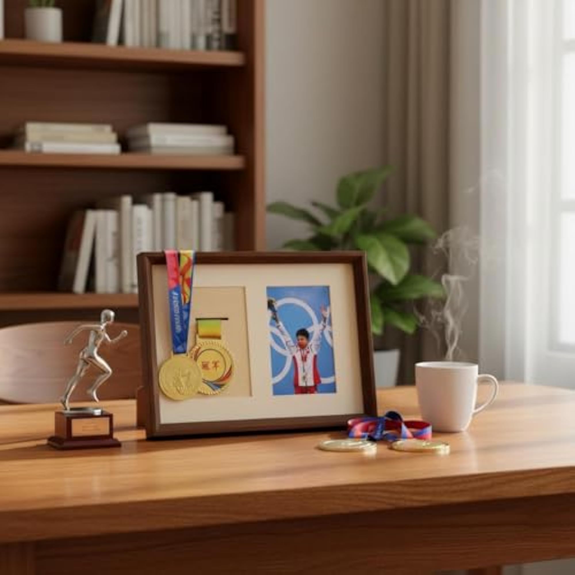 Solid Wood Medal Display Frame Ideal Gift