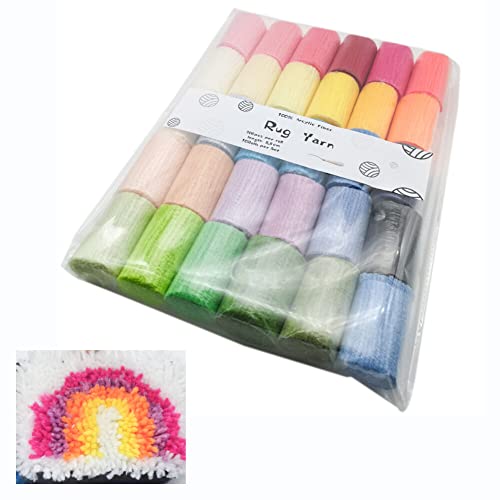 Image of 30 Assorted Colorful Yarn Bundles, Latch Hook Rug Precut Colorful Yarn | Ideal for DIY Knitting Craft for Tapestry Knotted Rug Making