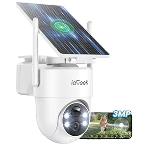 ieGeek 2K Überwachungskamera Aussen Solar: 360° PTZ Kamera Überwachung Aussen, 2.4GHz Aussenkamera WLAN kabellos akku mit PIR Bewegungsmelder, Outdoor Kamera mit Farb-Nachtsicht, 2-Wege-Audio, S5
