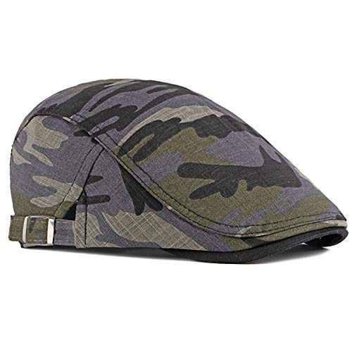 Qunson 2 Pack Men's Camouflage Flat Cap Ivy Gatsby Newsboy Hat #TOP2