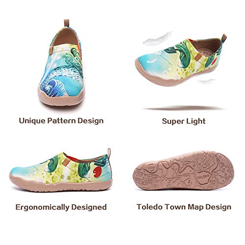 Image of UIN Women's Artistic Slip-On Shoes Vibrant Floral Casual Loafers Lightweight Comfortable Travel Footwear