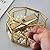 Giadun Glass Vintage Jewelry Box, Golden Geometric Jewelry Display Organizer Box Vanity Lidded Box Home Decor Accent Decorative Box for Storage Trinket Rings Bracelet