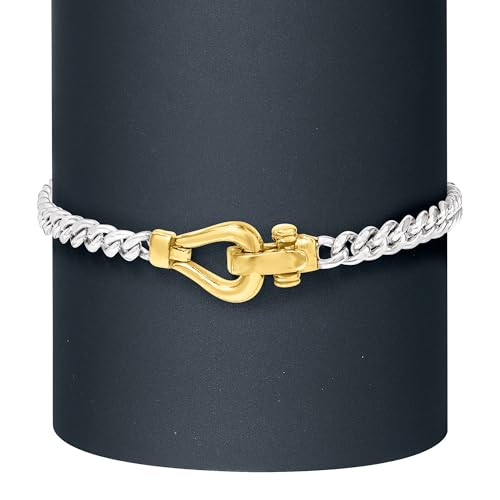 Ross-Simons Sterling Silver Curb-Link Bracelet With 18kt Gold Over Sterling3