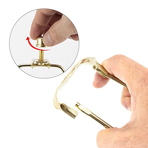 9 Inch Brass Lamp Harp Holder Kits With Finials And Detachable Light Duty Saddle Bases, Saangseon Set Of 2 Diy Lighting Accessories Horn Frame Lamp Shade Brackets #TOP3