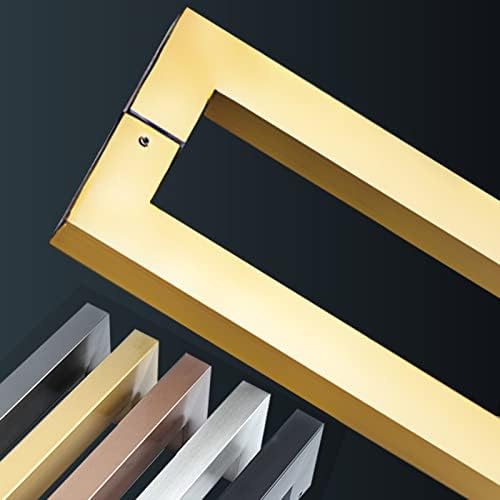 Heavy Duty Stainless Steel Rectangle Door Handle Set - 38x25mm Pull Push Handle for Sliding Barn Doors, Office, Home, Dining Hall, Shopping Mall - Silver 63.8cm