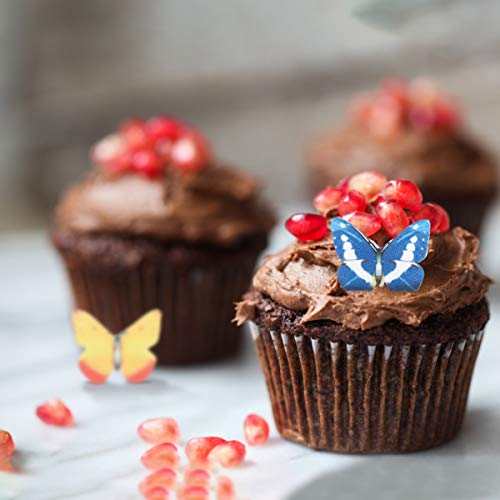 Homoyoyo 40 Peças Comestíveis Topo de Bolo Borboleta Topo de Bolo Borboleta Colorida Decorações de B