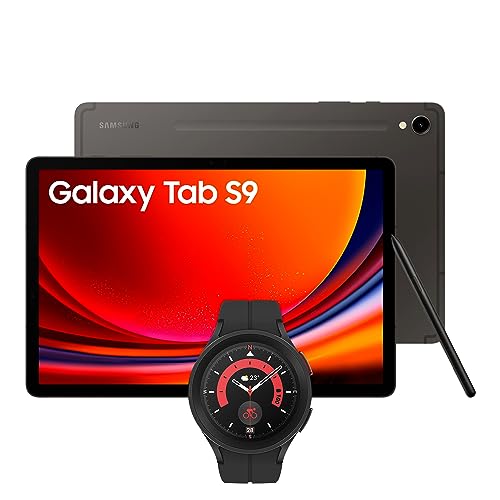 Samsung Galaxy Tab S9 WiFi Android Tablet, 256GBStorage, Graphite, 3 Year Extended Warranty with a Samsung Galaxy Watch5 Pro, Bluetooth, 45mm, Black (UK Version)