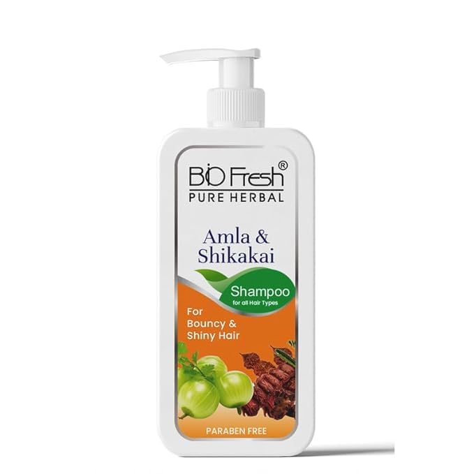 Bio Fresh Pure Herbal Amla & Shikakai Shampoo, Paraben Free, for Bouncy & Shiny Hair, All Hair Types-image-19