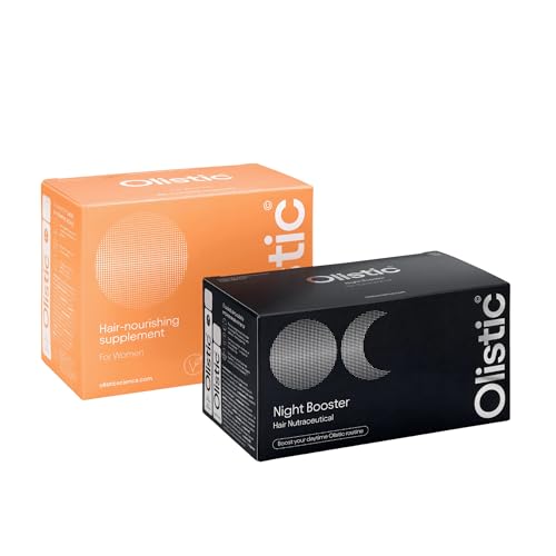 Olistic - Night Booster 28 Viales + Women 28 Viales, Suplemento Capilar Natural y Vegano para Mujeres, Fortalece, Regenera y Previene la Caída Mientras Duermes y Durante el Día