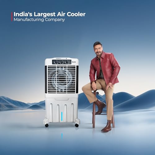 Image of SUMMERCOOL Nexia 95Ltr Desert Air Cooler for Home | High Speed Fan | 35ft powerful air throw | Inverter Compatible | HoneyComb | Collapsible Louvres| 1 year warranty | White
