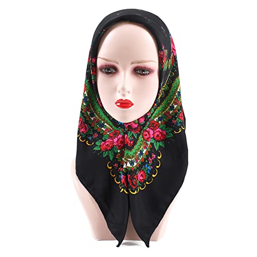 K-Elewon 27.5” Women Medium Square Scarf Cotton Head Scarf- 2Pcs Neck Scarf Hair Scarf Head Sleeping Wraps Scarfs For Women H07-01 #TOP2