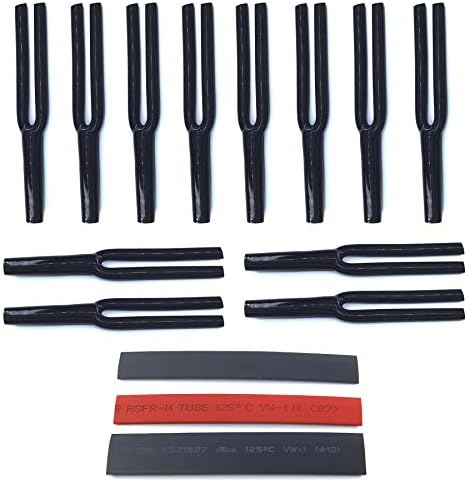 WJSTN Speaker Wire Pants(Y Boot) Cable Pants 8mm 2-Conductor, Black (Pack of 12) Insulated Heat shrinkable Tube (Shrink Ratio2:1,6ft)