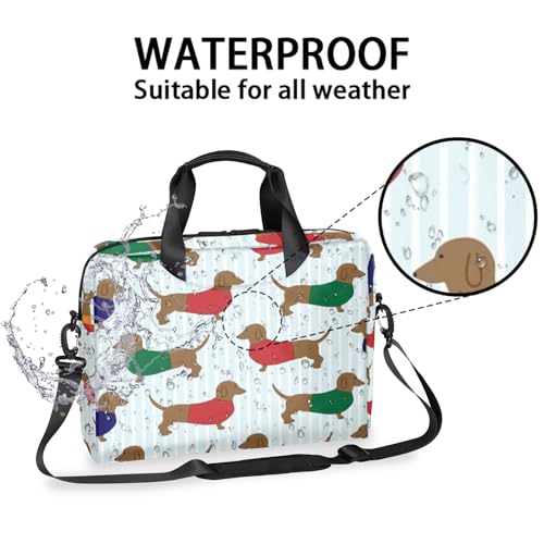 Maletín para laptop 15-16" con estampado de perro salchicha miniatura 2