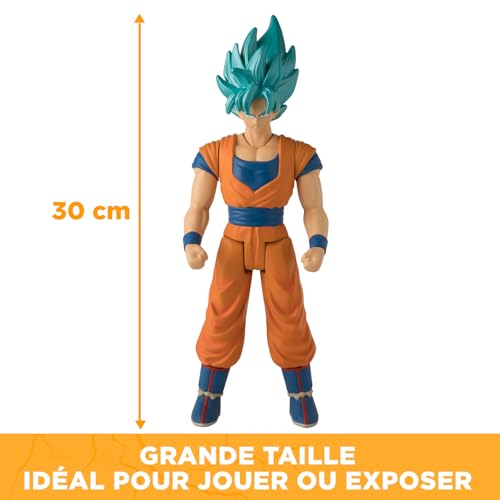 BANDAI - Dragon Ball Super - Figurine Géante Limit Breaker 30 cm - Super Saiyan Goku Blue - Licence Officielle Dragon Ball - Grande Figurine articulée - Jouet Enfant 4 Ans et + - 36731