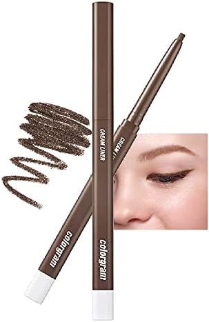 COLORGRAM Artist Formula Cream Liner - 02 Wooden Brown | Cream Eyeliner, Ultra-pigmented, Long-Lasting, Smudge-Proof, Easy to Use, Daily Makeup 0.25g
