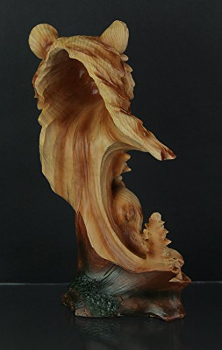 Estatua Decorativa Cabeza de Oso Tallada miniatura 3