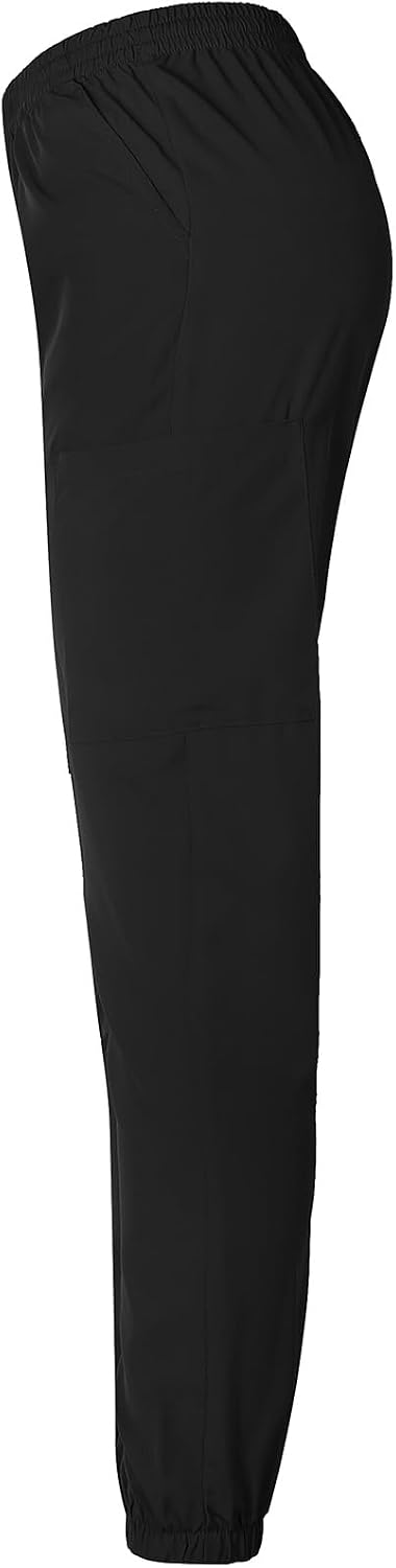 Minty Mint Women's Stretchy Scrubs Sets w Contrast Draw String Jogger Pants Black M