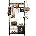 Yaheetech Coat Stand, Coat Rack & Shoe Rack, Industrial Hall Tree, 10 Removable Hooks, Two-Tier Shoe Rack, Shoe Bench, Cat Bed, Cat Tree, Ideal for Hallways & Living Areas, Rustic Brown