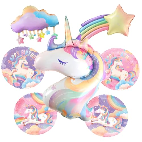 Image of unicorn birthday decorations Kit - Includes Unicorn Balloons for Unicorn 1st Birthday Supplies