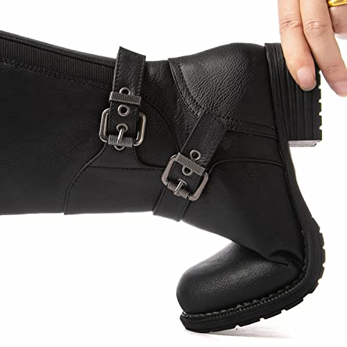 GLOBALWIN Women's Knee High Fashion Boots Black Boots for Women 7.5M - image 2