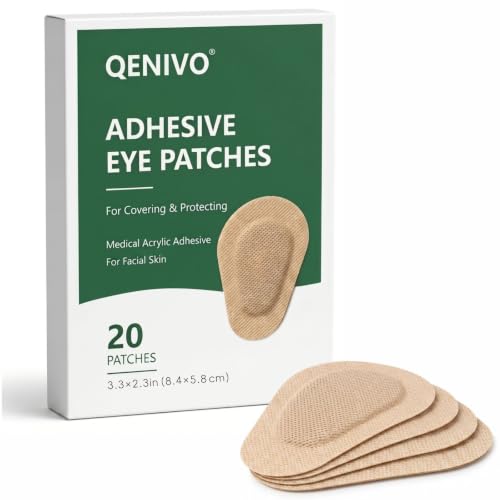 Adhesive Eye Patches for Adults 20 Pcs Disposable Eye Patch Pads Large 3.3 x 2.3 in Medical Acrylic Adhesive for Secure Hold Gentle on Skin for Lazy Eye & Eye Surgery Recovery
